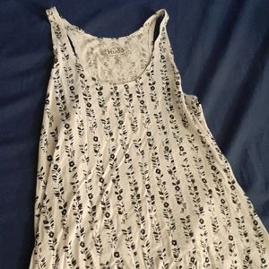 Black and White Floral Tank